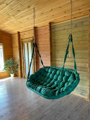 Підвісне крісло диван, качеля садова, гойдалка підвісна, навантаження 200 кг (з великою подушкою) 10274 фото