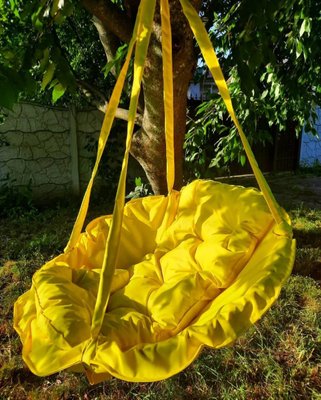 Підвісна гойдалка крісло гамак навантаження 200 кг Жовтий (кольорів є багато) 10004 фото