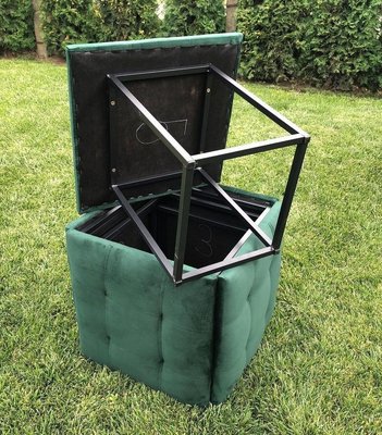 Пуфік куб 5 в 1, стілець п'ять в одному, смартмебель, смарт пуфік куб (різні забарвлення та оббивка) 10067 фото