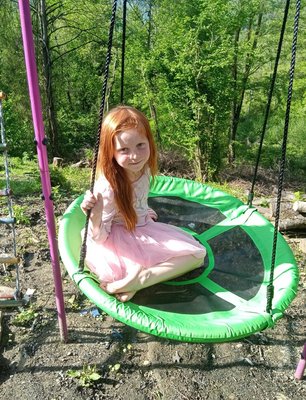 Дитяча кругла гойдалка, садові гойдалки - гніздо лелеки, підвісні гойдалки гніздо 100 см 10270 фото